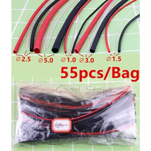 55 PCS/ Bag Heat shrink tubing Set Assortment Shrink Hoses Universal