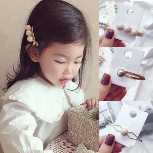 8pcs/Pack Kids Pearl Hairpins Cute Girls 5CM Side Hair Clips 2021 Fashion Women Hair Accessories For Girls