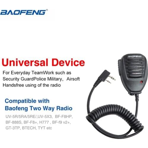 Baofeng Original Speaker MIC Handheld Microphone for Baofeng UV-5R BF-888S UV-S9 UV-10R UV-82 DM-5R Plus Portable Walkie Talkie
