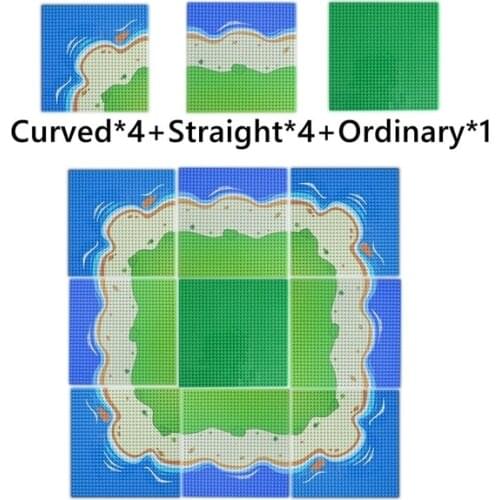 Baseplate bricks Sets City Street colorful River Sandy Beach Island Base Plate Seaside Building Blocks Compatible All Brands