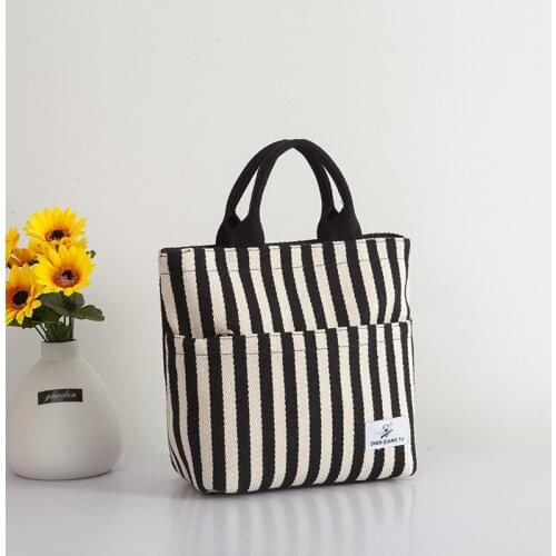 Brand Striped Canvas Bag Womens Hand Carry Womens 2020 New Canvas Hand Carry Bag Fashion Small Bag Art Canvas Bag