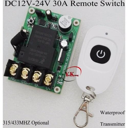 DC 12V 13V 14V 16V 18V 23V 24V 30A Relay Contact Remote Switch Water Pump Motor Storage Battery Wireless Switch 315 433 NO COM
