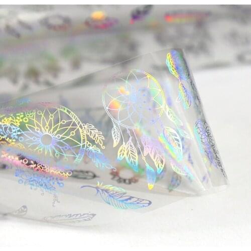 Nail Foil 4*100cm Holographic Laser Geometric Catch Dream Transfer Sticker Manicure Nail Art Decorations Ra