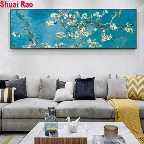 Famous Painting Almond Blossom diamond embroidery round diamond painting full square drill 5d mosaic diamond art handwork