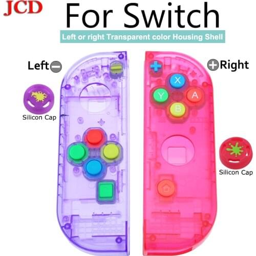 JCD New Housing Shell DIY Transparent Red Blue Replace Cases Customized Cover for NS Nintend for Switch Controller for Joy-Con
