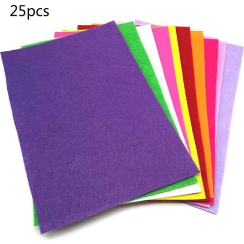 25Pcs Assorted Colors Felt Fabric Sheets Patchwork Sewing DIY Craft Jewely Making