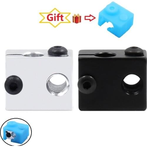 MEGA 4PCS 3D Printer V6 Heated Block 16x12x20mm for V6 J-head Aluminum3D Printer Part MK7 MK8 Extruder RepRap kossel prusa i3