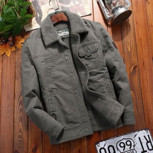 2021 Winter Jacket Men Cotton Padded Warm Fleece Parka Coat Casual Lamb Fur Collar Male Jacket Windproof Men Plus Size 5XL