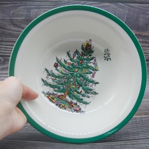 Set of 4 8 inch Christmas Tree Bowl Tableware salad bowl Cold dish mixing bowl Dessert bowl vegetable salad bowl kitchenware