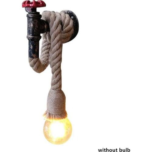 1pcs Retro Industrial Style Hemp Rope Wall Light Simple Creative Hand Faucet Shape Wall Lamps Corridor Aisle Indoor E27 Light