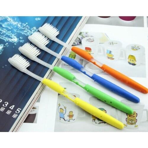 New Arival 4pcs/Retail Pack candy color dual NANO toothbrush white soft bristle adult toothbrush as dental hygiene care product