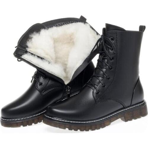 2021 New Fashion Martin Boots Thick Heel Soft Sole Comfortable Winter Boots Warm Inside Plush / Wool Snow Boots Tide Large Size