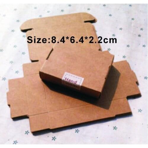 Wholesale 1000PCS/LOT Size 8.4*6.4*2.2cm Kraft Paper Box Free Print 1 Color LOGO Paper Gift Box