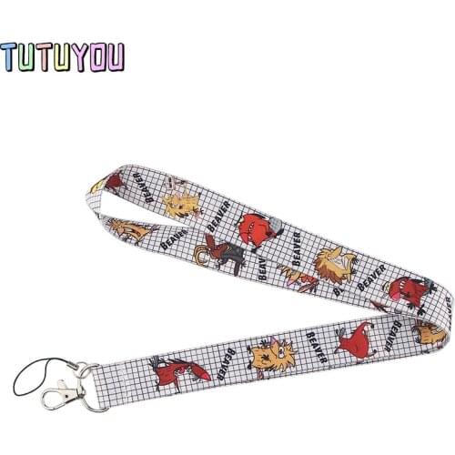 PC241 Beaver Lanyards Id Badge Holder Keychain ID Card Pass Gym Mobile Badge Holder Lanyard Key Holder