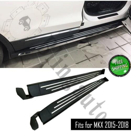 Fits for Lincoln MKX 2015-2018 2Pcs left right running board side steps nerf bar car pedal side stairs