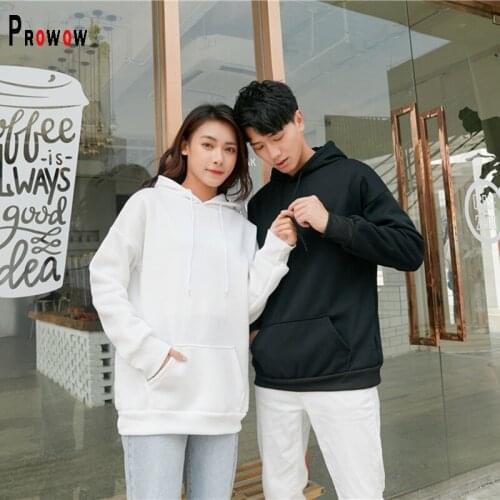 Prowow Winter Spring Women Sweatshirt Solid Color Hooded Top Clothes for Teens 2021 New Loose Streetwear Pullover Female Shirts