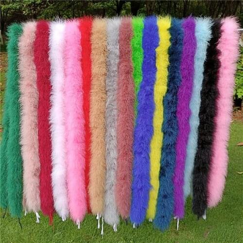 2Meters Fluffy Colorful Turkey Feathers Boa 50g Feather Crafts Fringe Trim Carnival wedding accessories Decoration Plumes Decor