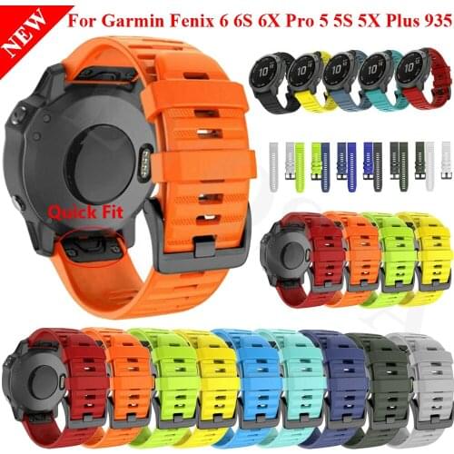 26 22 20MM Silicone Quick Release Watchband Straps For Garmin Fenix 6X 6 6S Pro Easyfit Wrist Band Fenix 5 5X 5S Plus Smartwatch