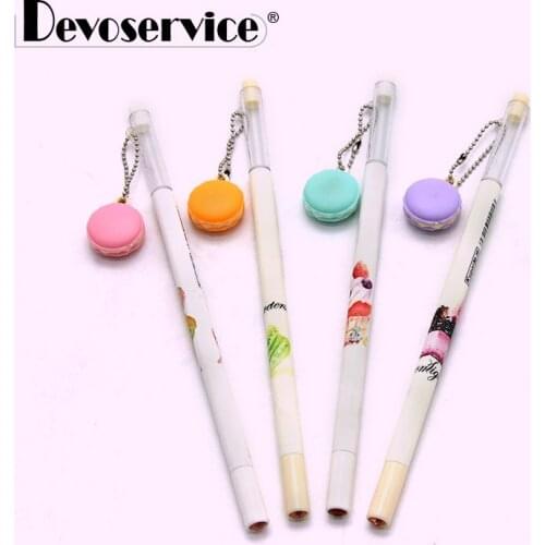 3Pcs/Pack Cute Candy Gel Pen Fresh Food Shape KT Dessert Writing Pens With Pendant Stationery Office Material School Supplies