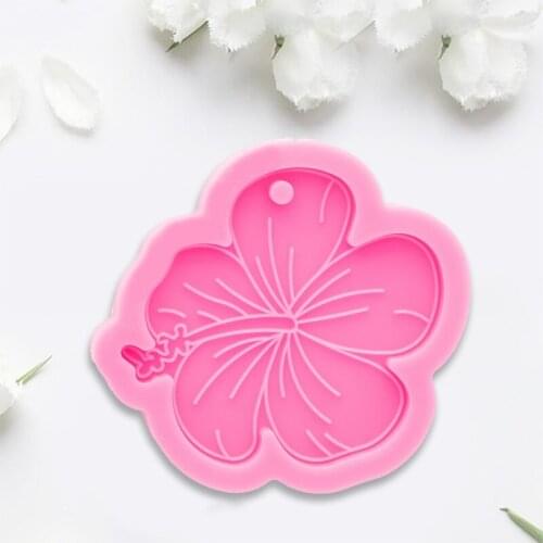 Cherry Blossoms Keychain Epoxy Resin Mold Key Chain Pendants Silicone Mould DIY Crafts Jewelry Casting Tools T84A