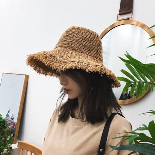 New Womens Straw Hats Beach Cap Panamas UV Protection Sun Visor Beach Hats Women Visors Foldable Female Summer Sun Hat Lady Cap