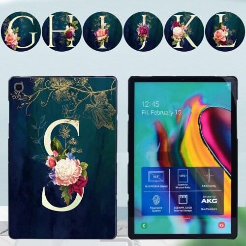 Tablet Hard Shell for Samsung Galaxy Tab S6 Lite 10.4" P610 P615/Tab S7 T870 T875 11"/Tab S6 T860 T865 Flower Letter Back Case