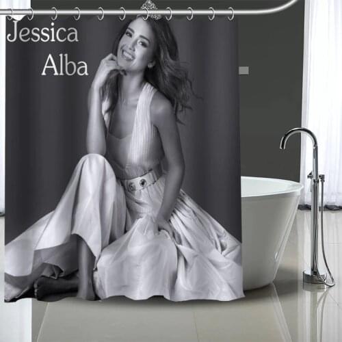 Jessica Alba Custom Pattern Polyester Bath curtain Waterproof Shower Curtains DIY Bath Screen Printed Curtain for Bathroom