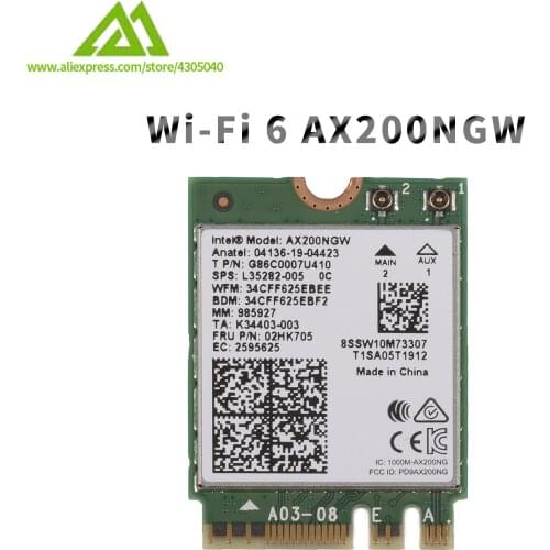 Wi-Fi 6 Wireless Card For Intel Model:AX200NGW