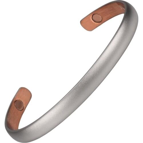 Wollet Jewelry Open Cuff Pure Copper Magnetic Bracelet Bangle for Men Health Care Balance Bio Silver Color Pain Relief Magnet