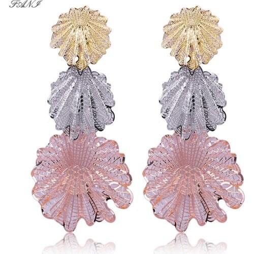 Fani Three Color Fashion Jewelry 2021 Long Drop Dangle Earrings Women Copper Quality Water Drop For Party wedding drop earrings