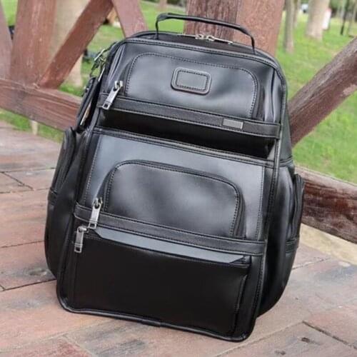 09603578DL3 Mens Fashion Business Class Leather First Layer Cowhide Backpack