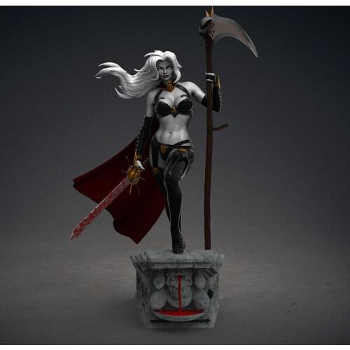 1/ 24 75mm Resin Model Death Sickle Beautiful Sexy Girl Figure Unpaint RW-001