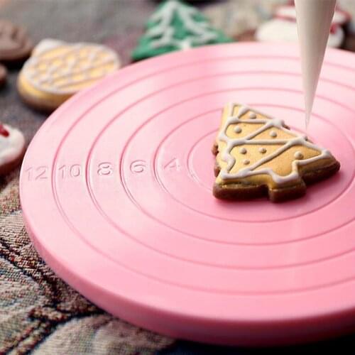 1pcs 14cm DIY 360° Rotating Cake Turntable Decorating Stand Platform Cake Decorating Tool Cake Cookie Biscuits Decorating