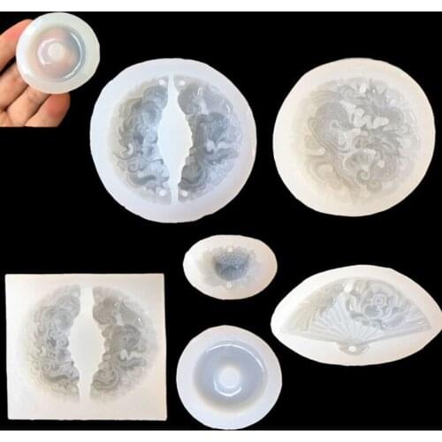 1pcs Carved jade pendant Liquid silicone mold DIY resin jewelry pendant necklace pendant mold resin molds for jewelry