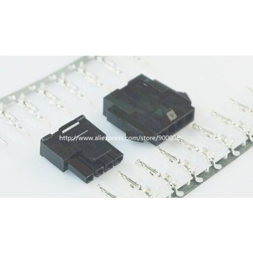 10set Micro-Fit 3.0 mm connector 1x4 Pin Plug Housing Panel Mount Ears Receptacle Housing Single Row terminal female and male