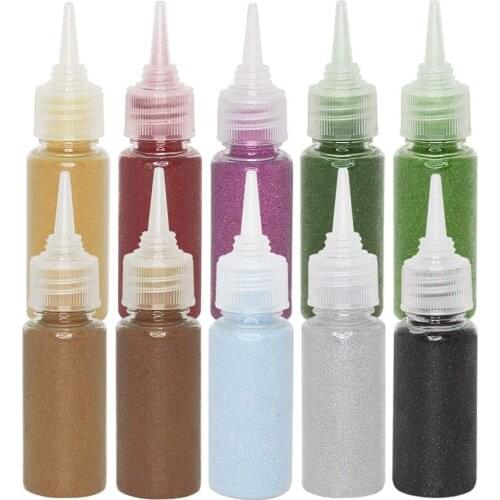 10pcs Assorted Colors DIY Bottle Color Sand Kit Craft/Terrarium Sand Art Sand Painting Sand Drawing Toy for Kids - Nature
