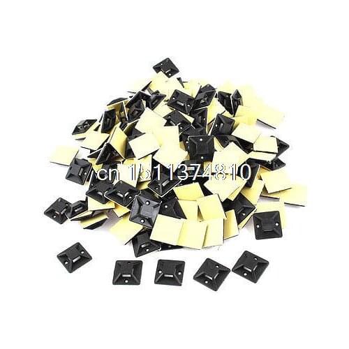 1000 Pcs Black Self Adhesive Cable Tie Mount Base 20mm x 20mm