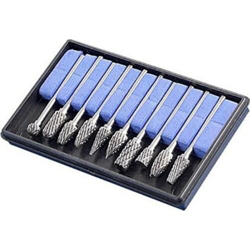 10x Tungsten Steel Solid Carbide Burrs For Dremel Rotary Bit Accessories Tool