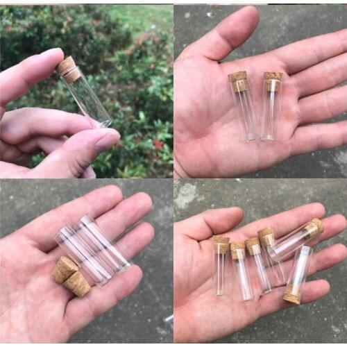 2.5ml Small Glass Storage Bottle With Cork Stopper Display Spices Food Saffron Jars Container Transparent Vials Jars