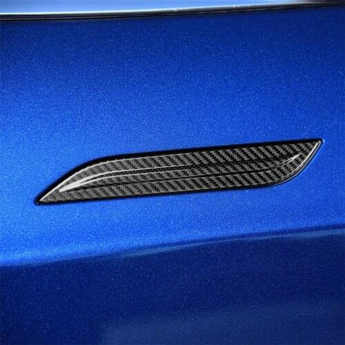 Dry Carbon Fiber Exterior Decoration Door Handle Cover for Tesla Model 3 2018-2019 4pcs Stylish Car Decals Sticker Accessories