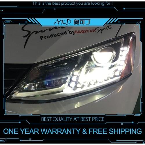 AKD tuning cars Headlight For VW Jetta MK6 Headlights LED DRL Running lights Bi-Xenon Beam Fog lights angel eyes Auto levels