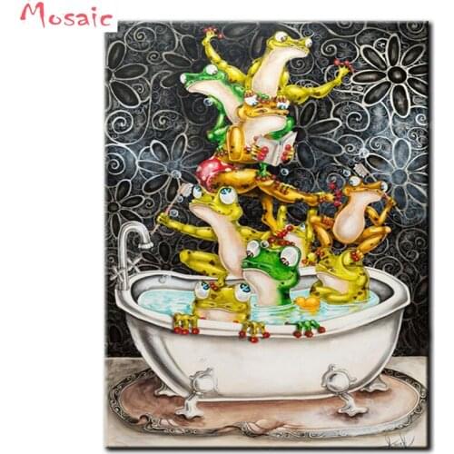 Photo Customize Personal Picture 5D Diamond embroidery frog animal Full Drill square diamond Diy diamond painting bathing decor