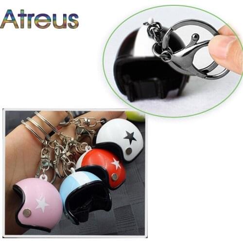 Atreus Car Styling Creative Safety Helmet Car Key chain for Toyota Corolla RAV4 Subaru XV Chevrolet Cruze Aveo sail Saab 9-3 95