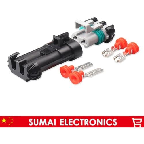 2 Pin car connector,6.3mm car radiator plug connector,2P Car Electronic fan plug connector for Buick,Chevrolet,SRV etc