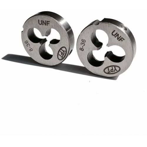 Free shipping of 2PCS Alloy steel made right hand UNC/UNF 8-32/8-36 manual die threading tools Lathe Model Engineer Thread Maker