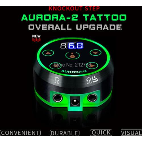New Professional Mini AURORA II LCD Tattoo Power Supply with Power Adaptor for Coil & Rotary Tattoo Machines