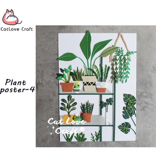 Catlove Plant Poster-4 Metal Cutting Dies Scrapbooking Mold Stencil Die Cuts Card Making DIY Craft Embossing New Dies For 2020