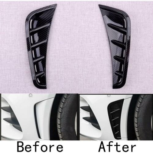 CITALL 1 Pair Car Front Bumper Side Spoiler Splitter Canard Air Vent Cover Trim Fit For Mercedes Benz C Class W205 2019 2020