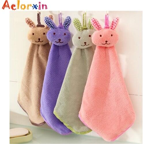 Baby Towel Baby Nursery Hand Towel Toddler Soft Plush Fabric Cartoon Animal Wipe Hanging Bathing Towel for Children 2016 New