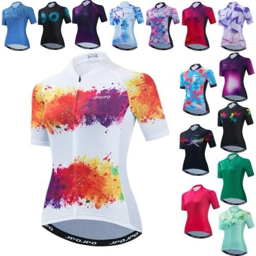 Weimostar White Women Cycling Jersey Top Summer Short Sleeve MTB Bike Jersey Shirt Anti-UV Bicycle Clothing Road Cycling Wear